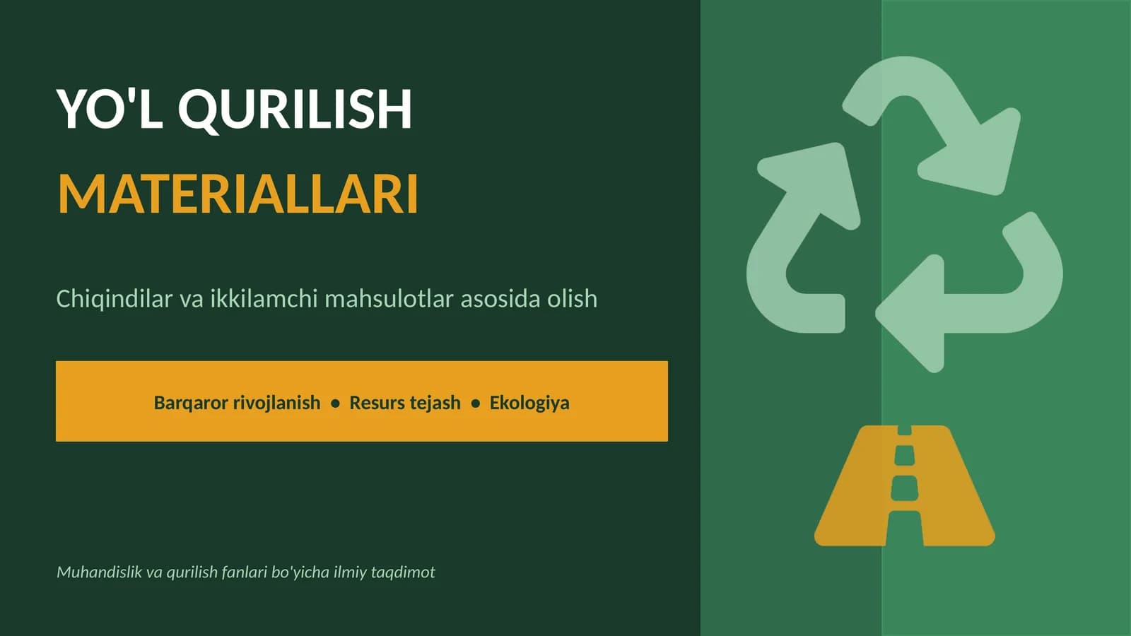 YO'L QURILISH MATERIALLARI