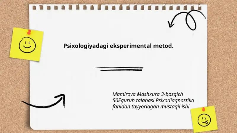 Psixologiyadagi eksperimental metod