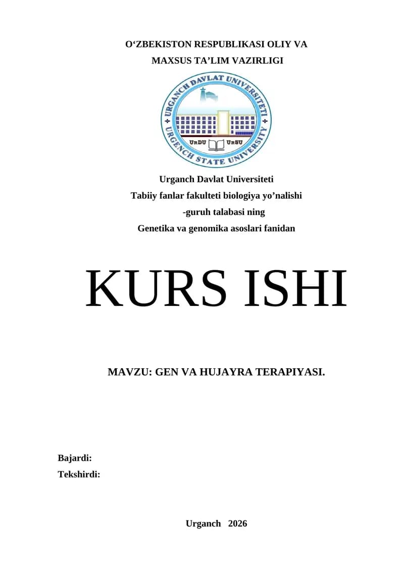 GEN VA HUJAYRA TERAPIYASI