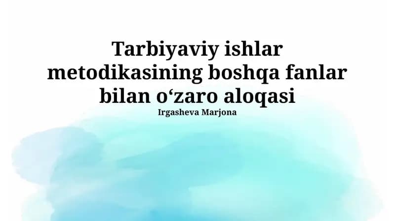 Ta'lim metodikasi va psixologiyaning integratsiyasi