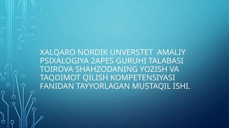 Tezis yozish va uni Rasmiylashtrish