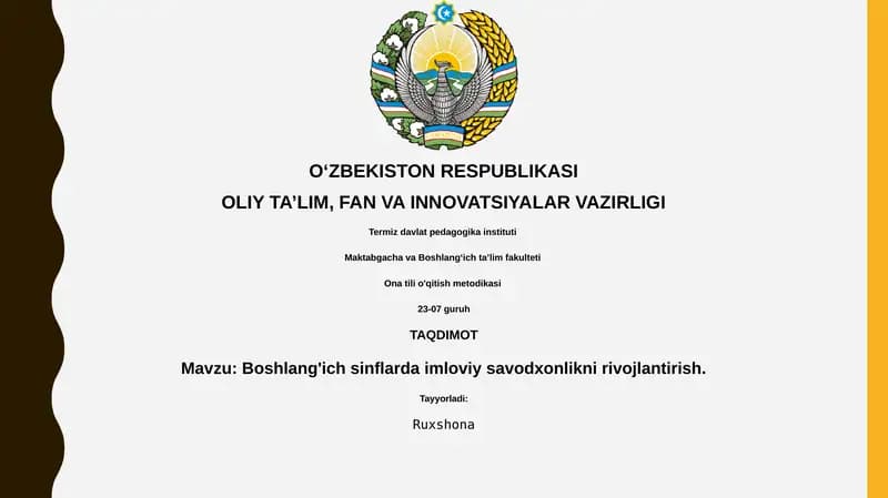 Ona tili o'qitish metodikasi