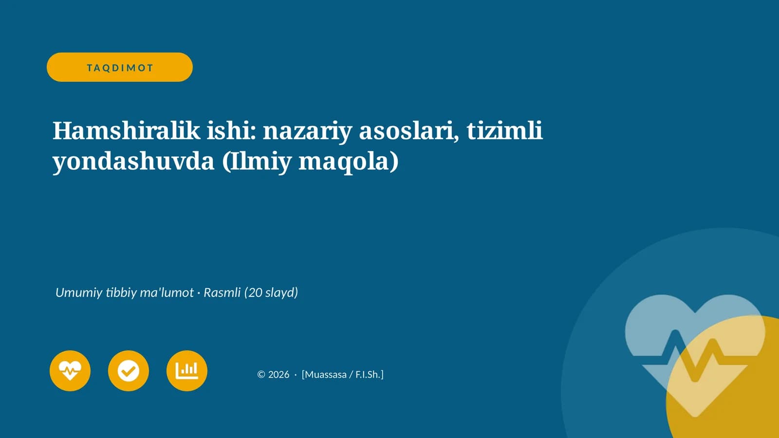 Hamshiralik ishi: nazariy asoslari, tizimli yondashuvda