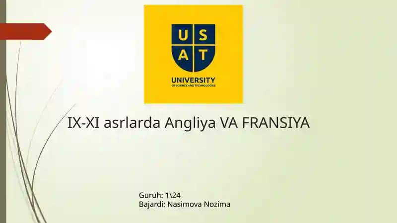 IX-XI asrlarda Angliya va Fransiya