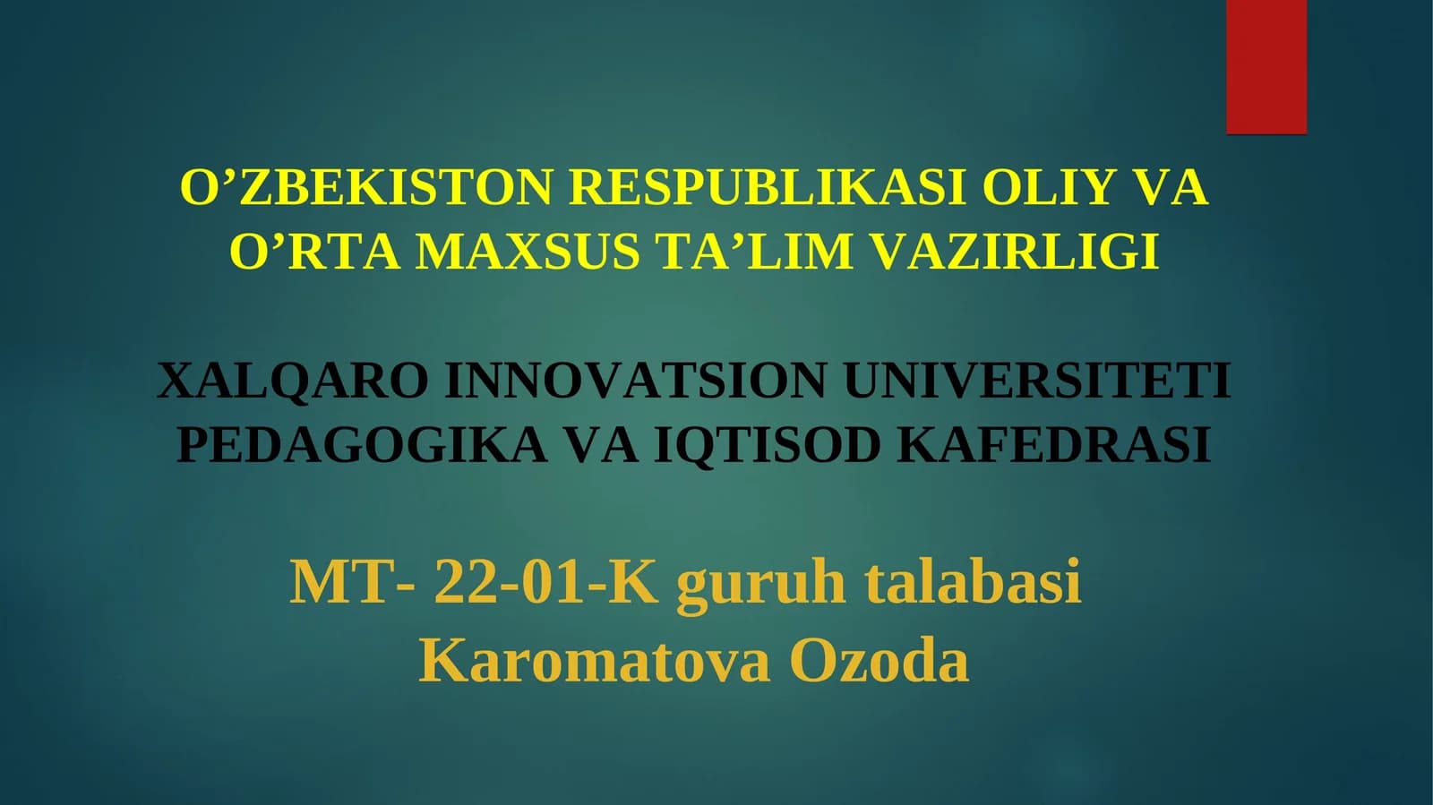 PEDAGOGIK FAOLIYATDA MULOQOT