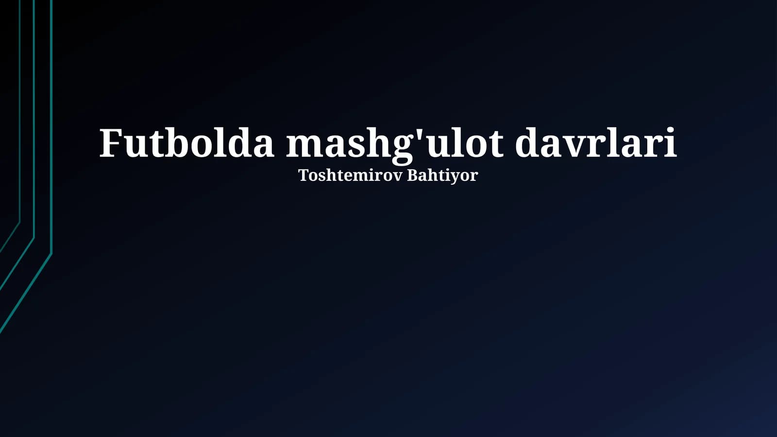 Futbolda mashg'ulot davrlari