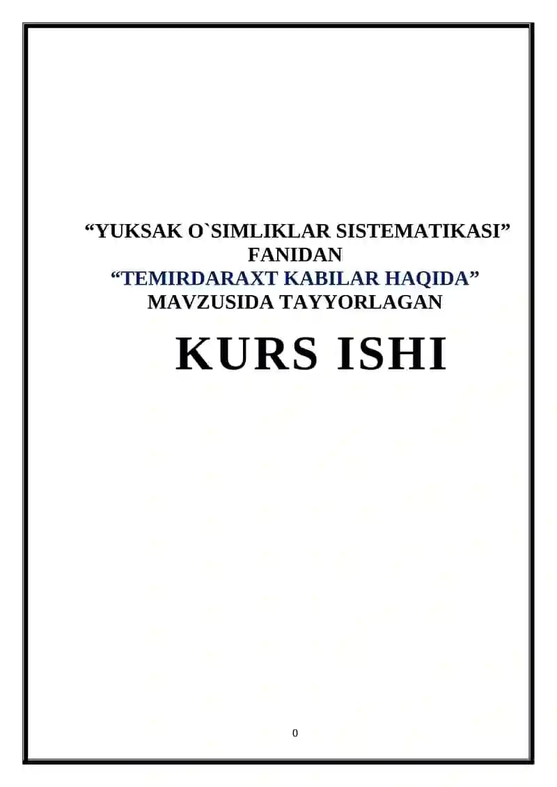 TEMIRDARAXT KABILAR HAQIDA