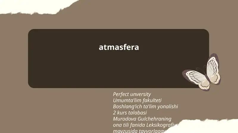 Leksikografiya mavzusida tayyorlagayan MUSTAQIL ISHI