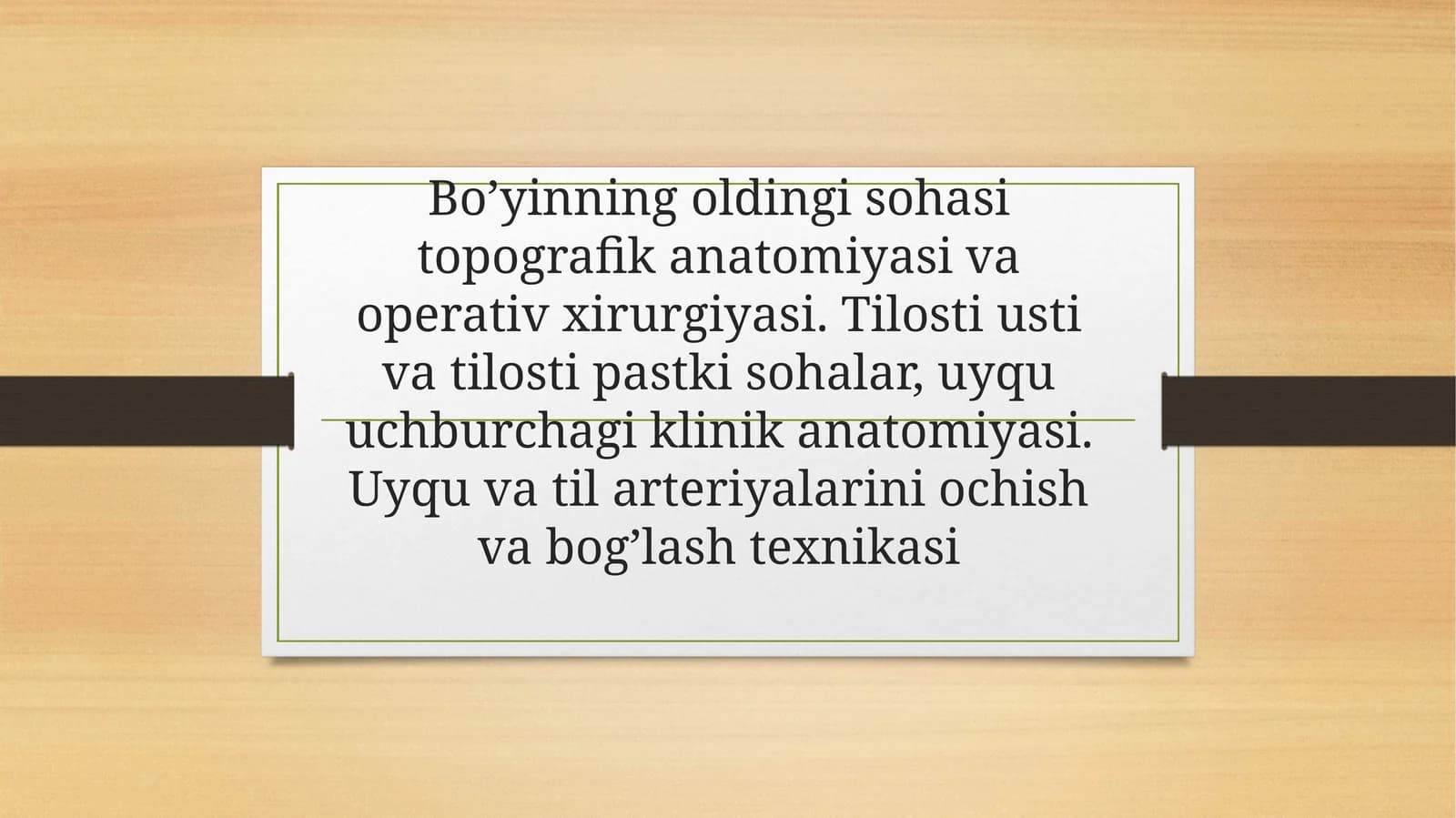 Bo’yinningoldingisohasi anatomiyasi va operativ xirurgiyasi
