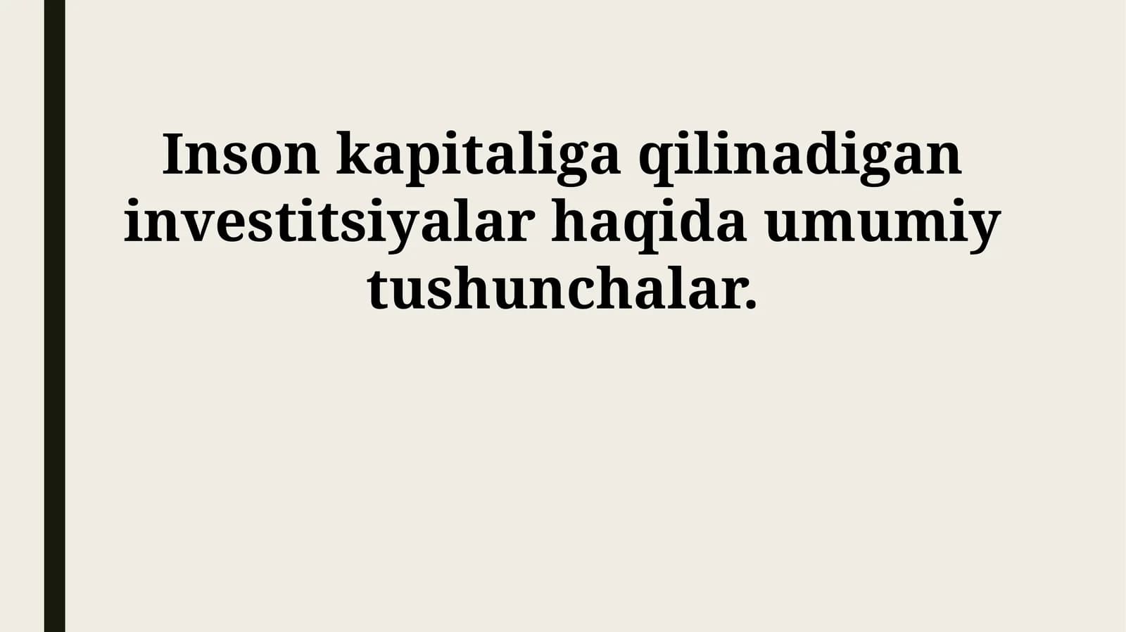 Inson kapitaliga investitsiyalar