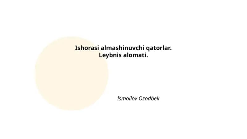 Ishorasi almashinuvchi qatorlar.Leybnis alomati.