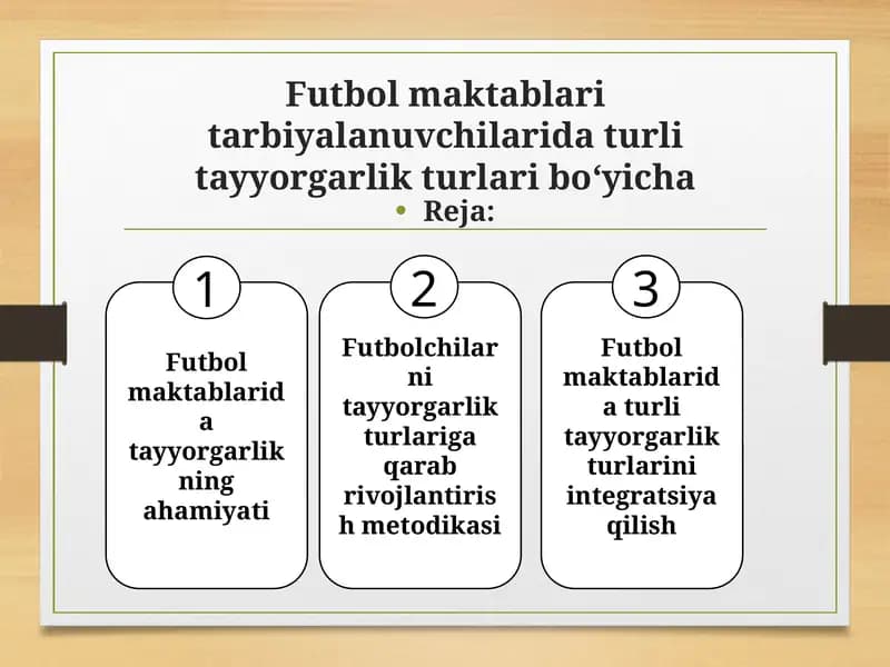 Futbol maktablari tarbiyalanuvchilaridatayyorgarlik