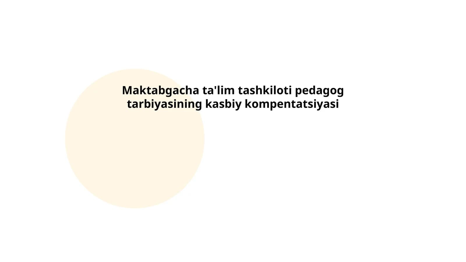 Maktabgacha ta'lim tashkiloti pedagog tarbiyasining kasbiy kompentatsiyasi