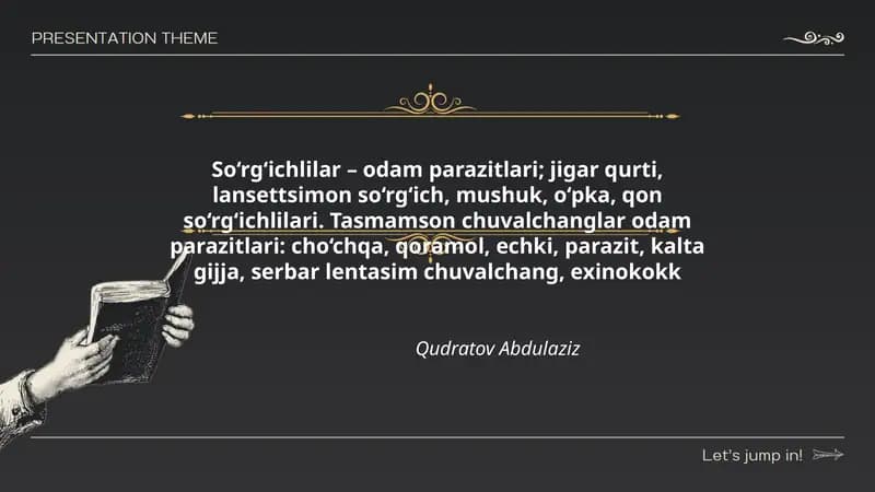 So‘rg‘ichlilar – odam parazitlari