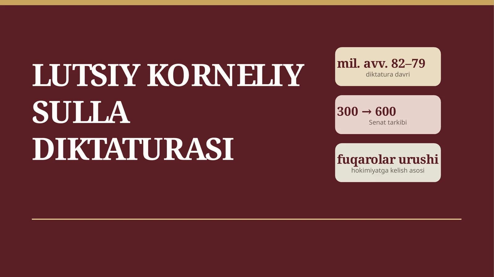 LUTSIY KORNELIY SULLA DIKTATURASI
