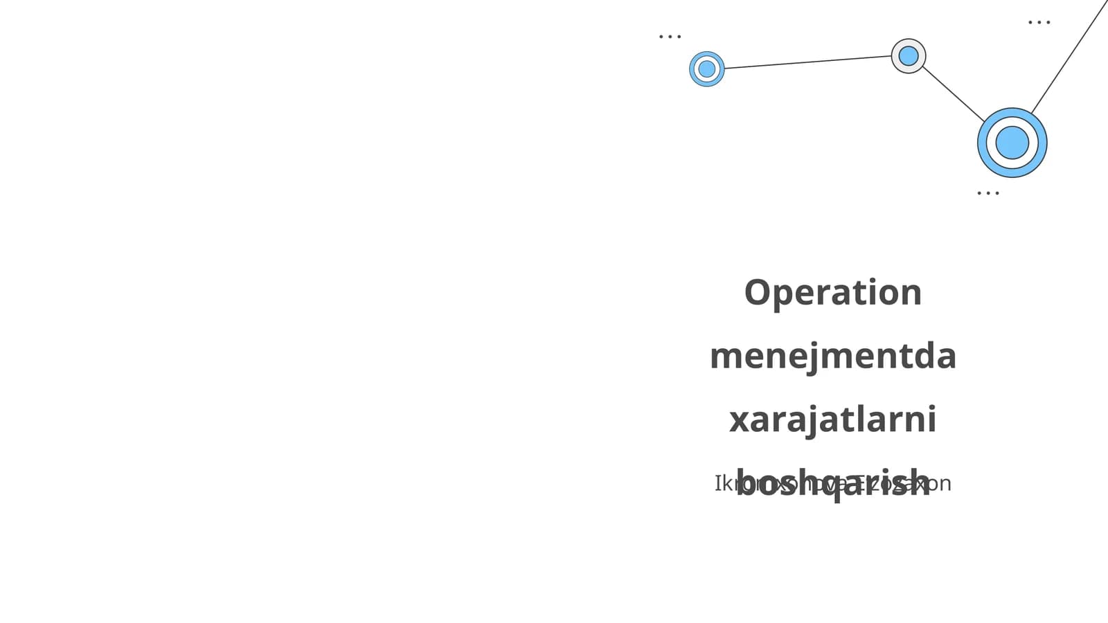 Operation menejmentda xarajatlarni boshqarish