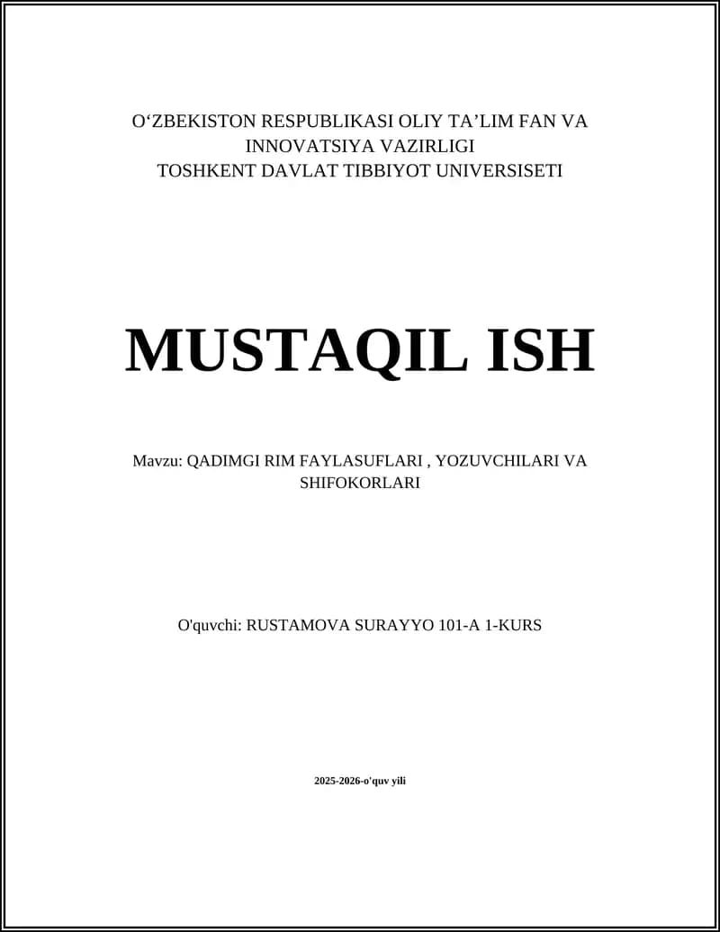 QADIMGI RIM FAYLASUFLARI, YOZUVCHILARI VA SHIFOKORLARI