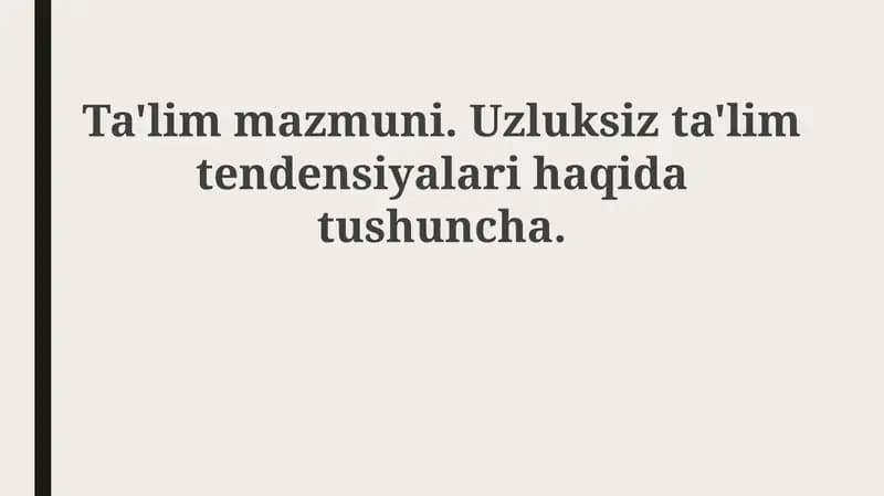 Ta'lim mazmuni
