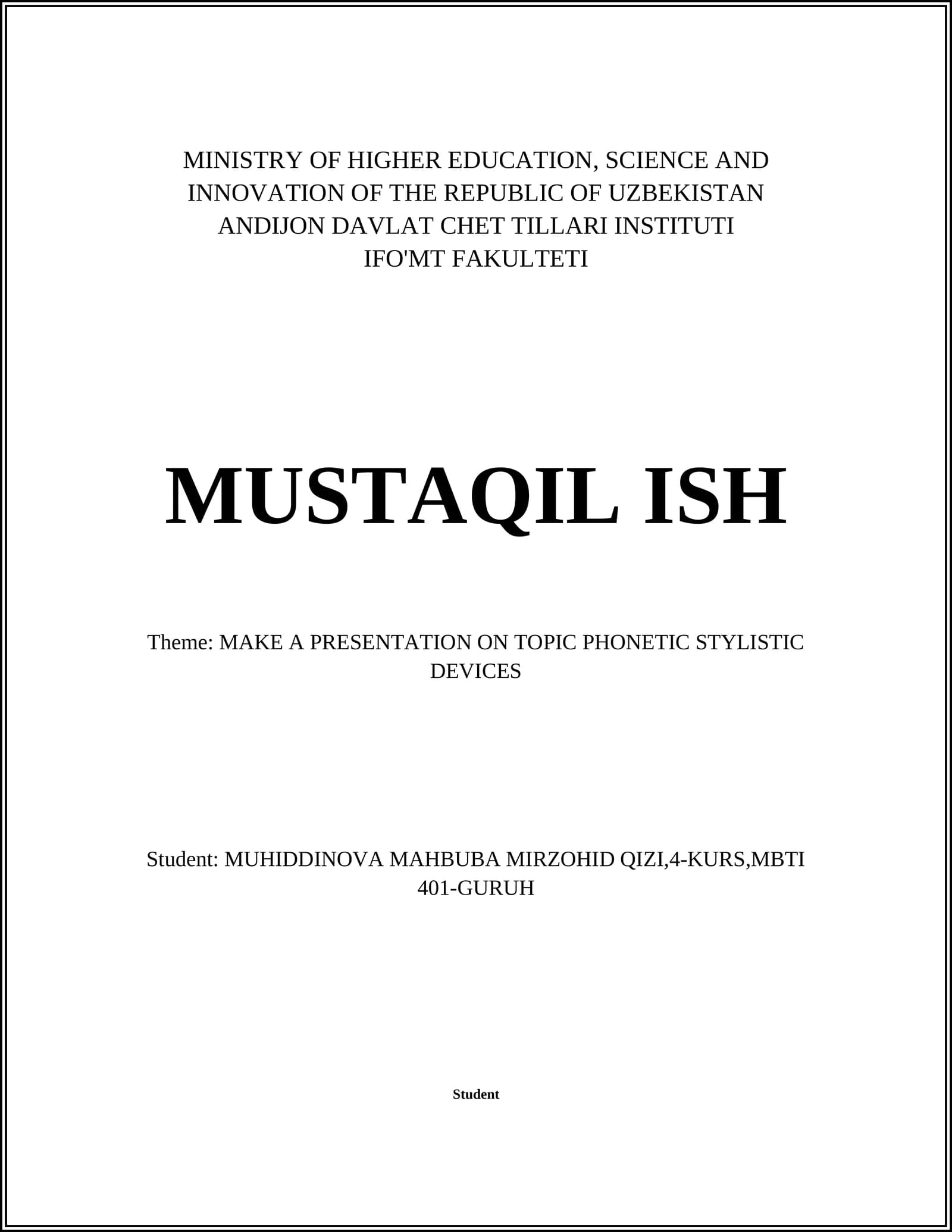 MUSTAQIL ISH