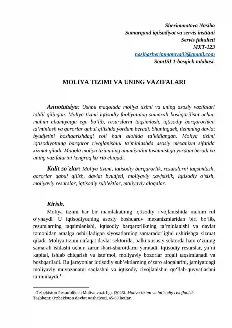 Moliya Tizimi