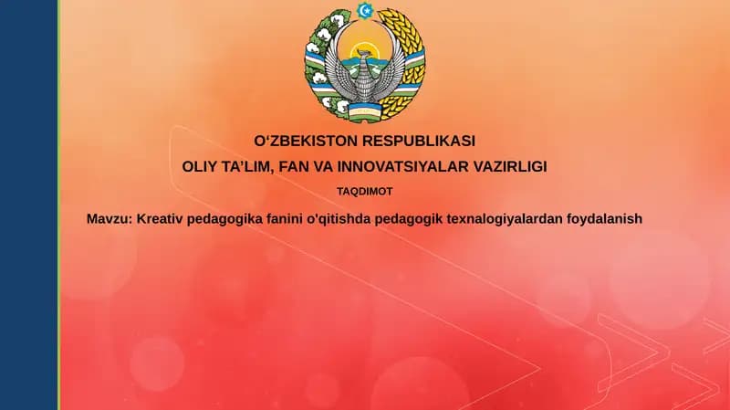 Pedagogik texnologiyalar va kreativ pedagogika