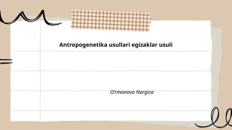 Antropogenetika usullari egizaklar usuli