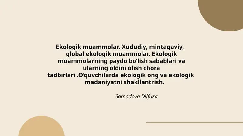 Ekologik muammolar