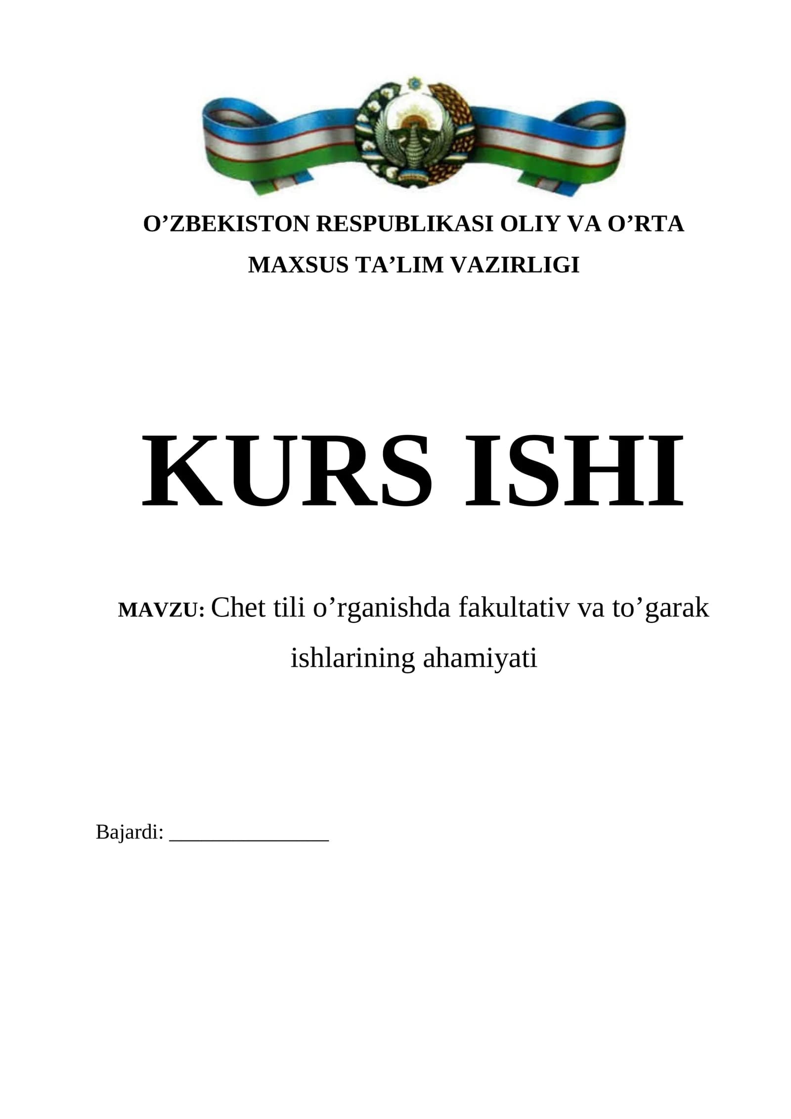 Chet tili o’rganishda fakultativ va to’garak ishlarining ahamiyati
