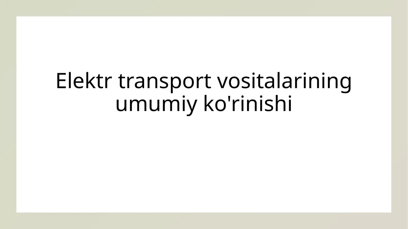 Elektr transport vositalari
