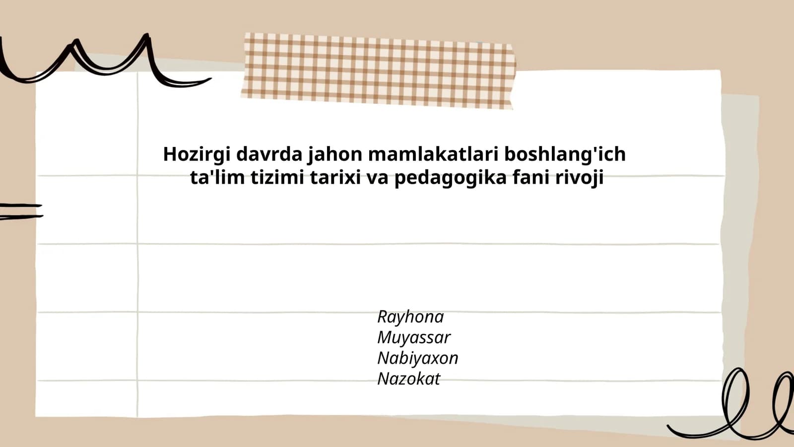 Jahon mamlakatlari boshlang'ich ta'lim tizimi tarixi va pedagogika fani rivoji