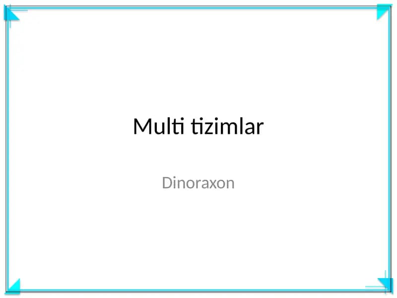 Multi tizimlar