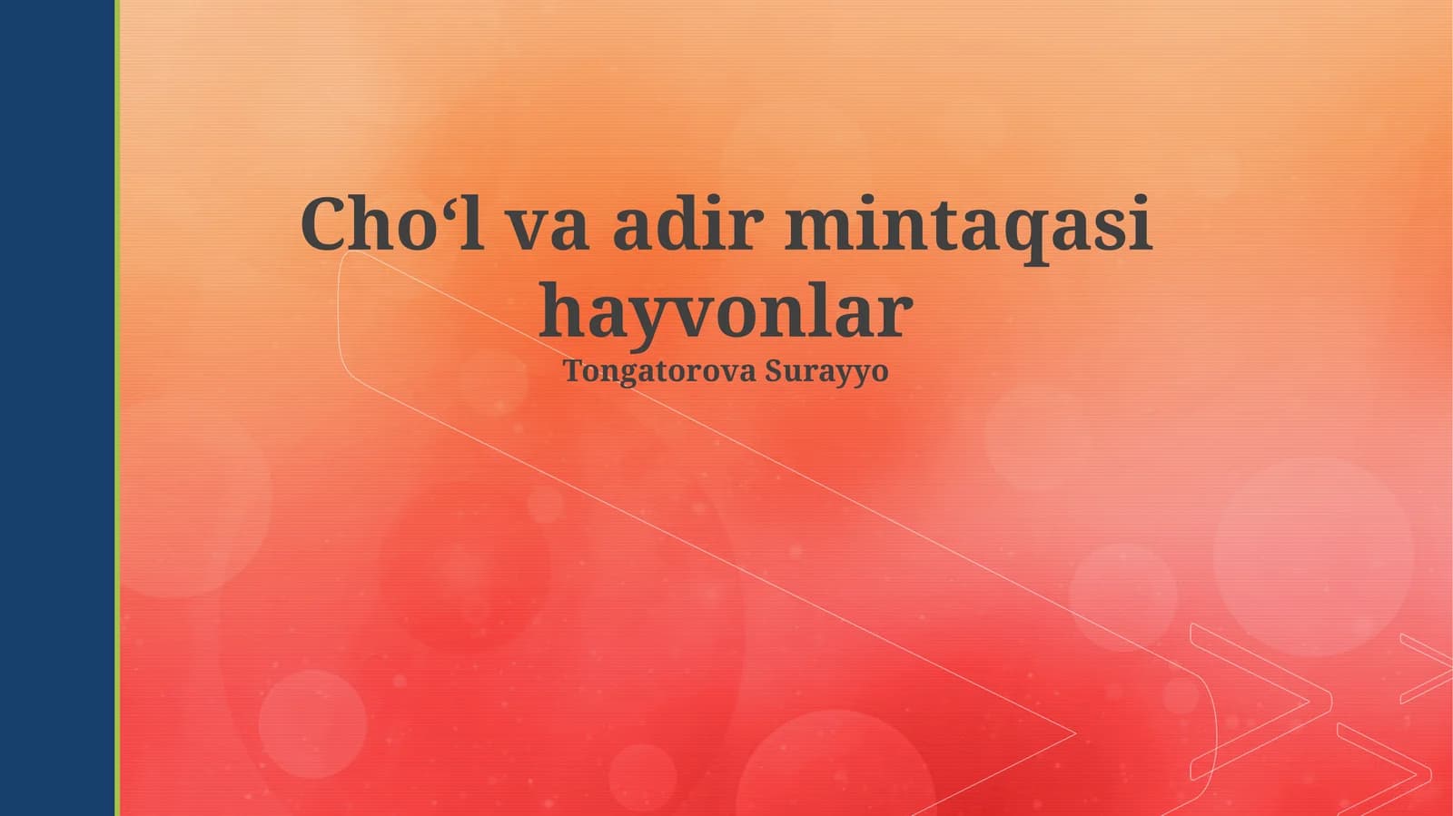 Cho'l va adir mintaqasi hayvonlar