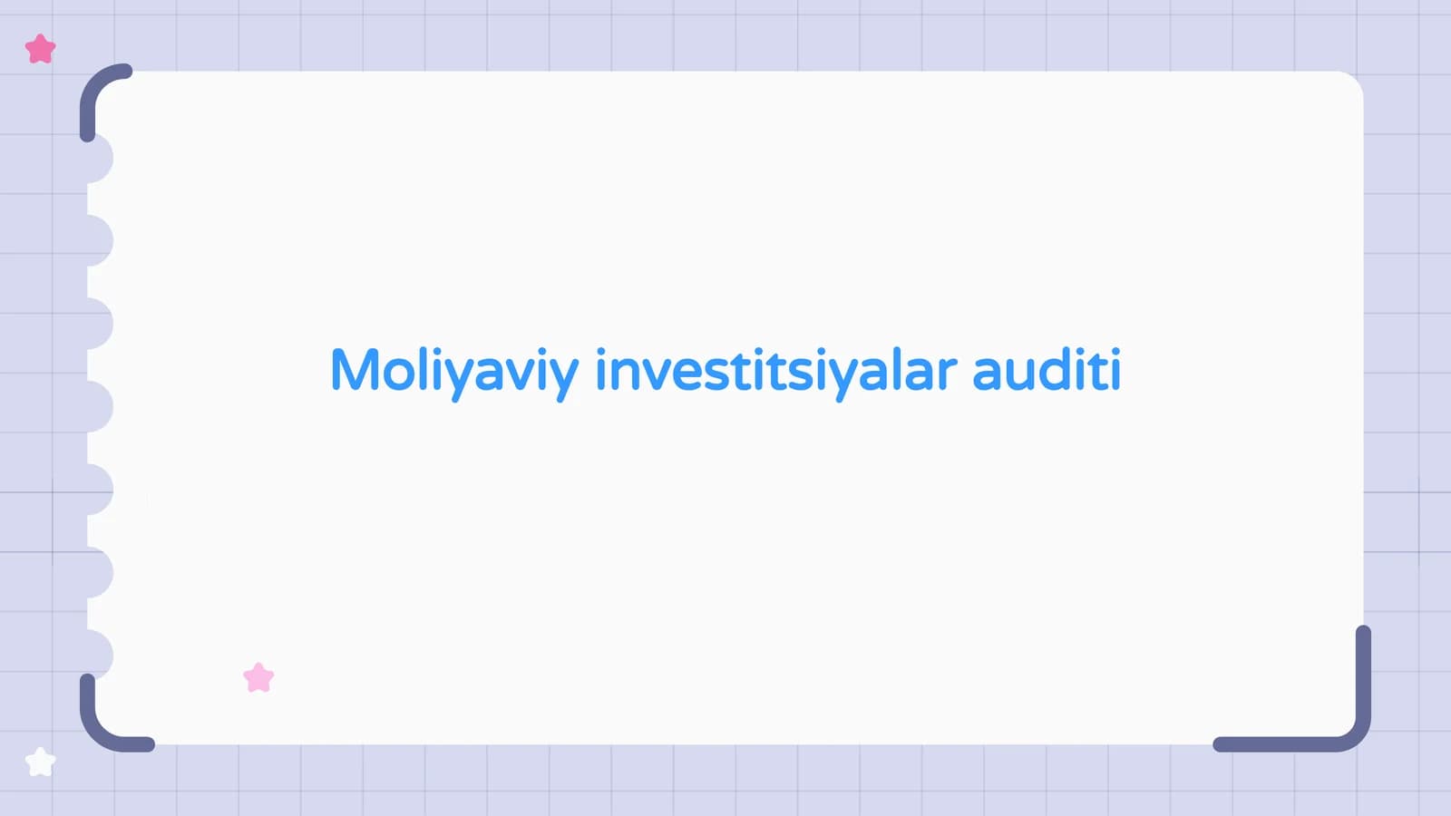 Moliyaviy investitsiyalar auditi