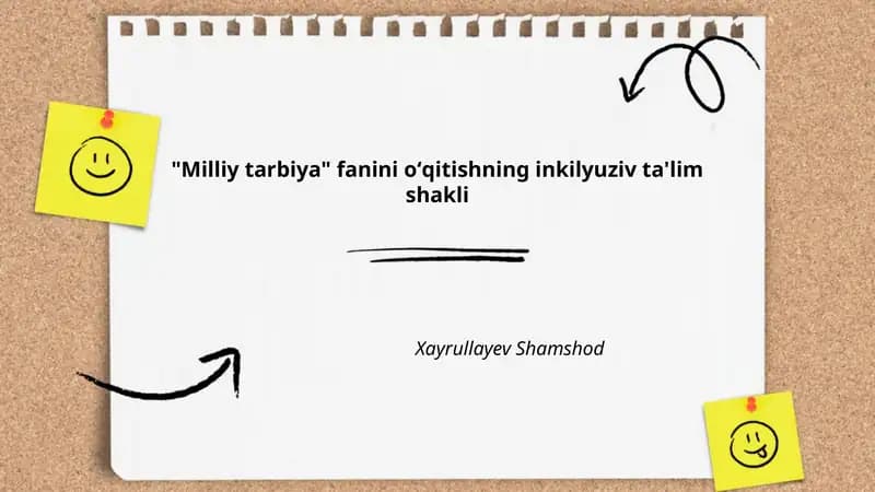 "Milliy tarbiya" fanini oʻqitishning inkilyuziv ta'lim shakli