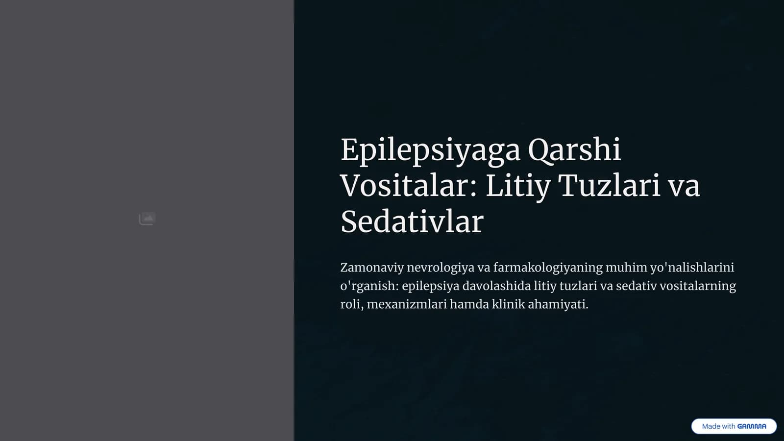 Epilepsiyaga Qarshi Vositalar: Litiy Tuzlari va Sedativlar