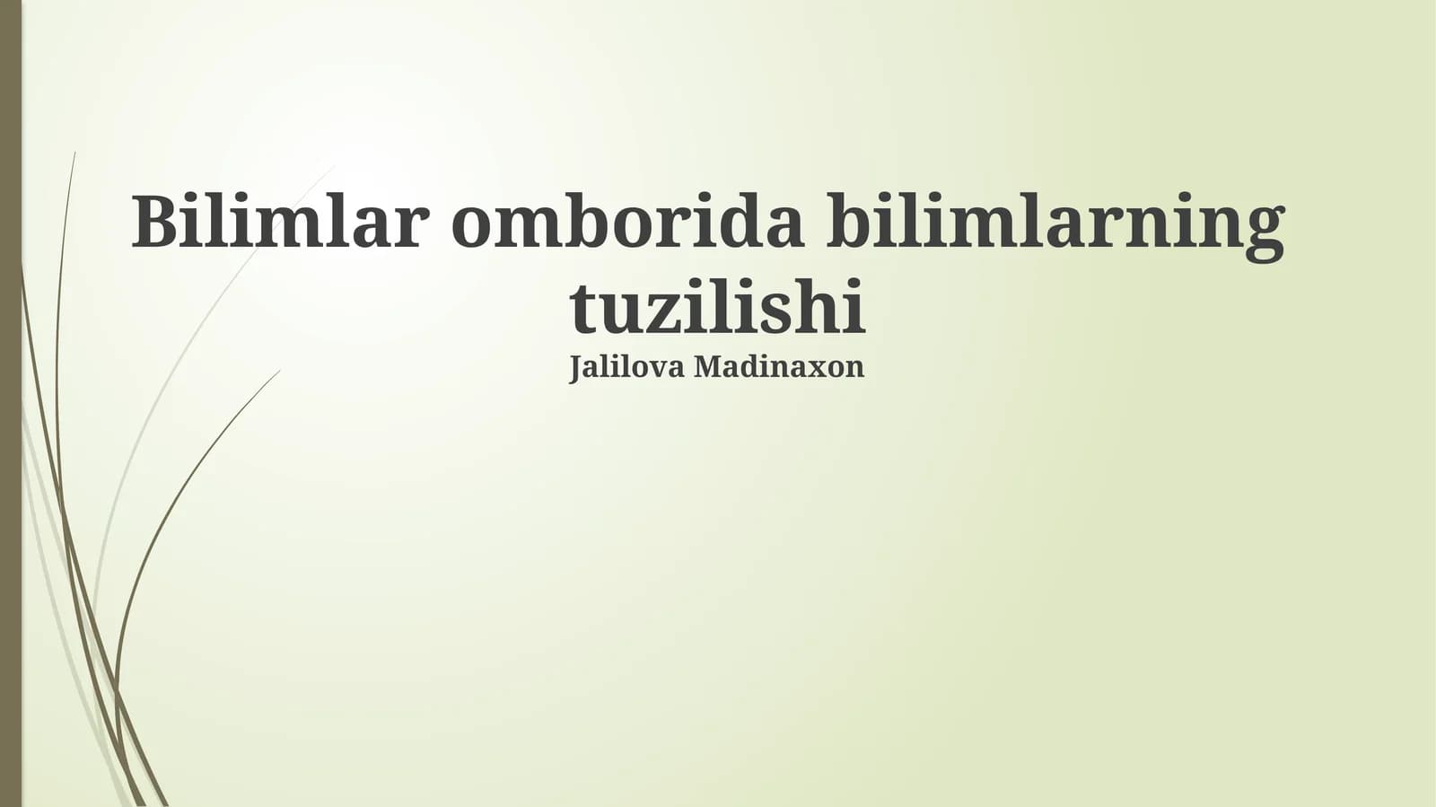 Bilimlar omborida bilimlarning tuzilishi