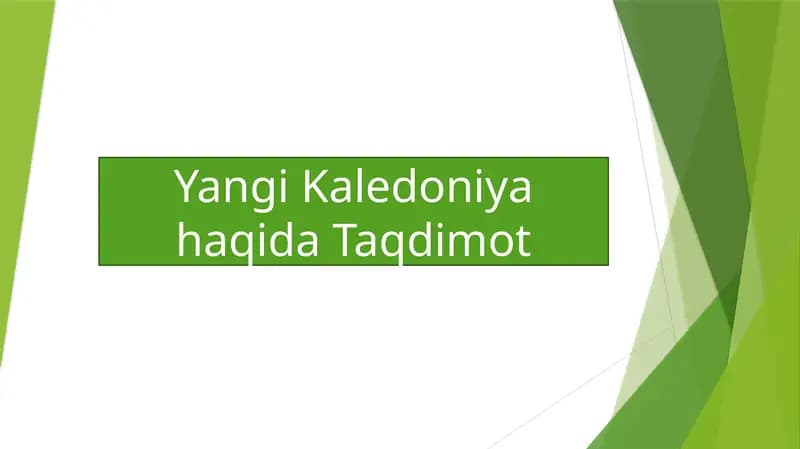 Yangi Kaledoniya haqida Taqdimot
