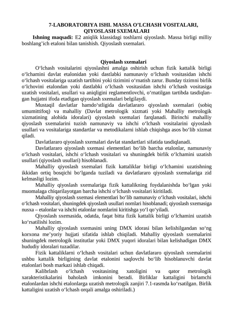 Qiyoslash sxemalari
