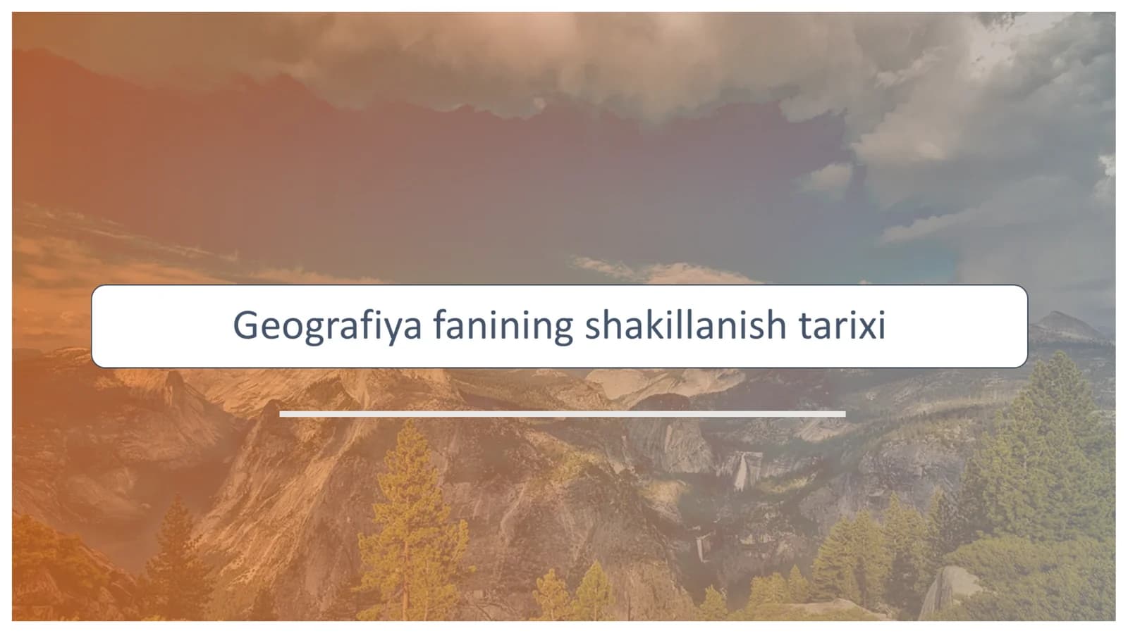 Geografiya fani va ta'limining rivojlanishi