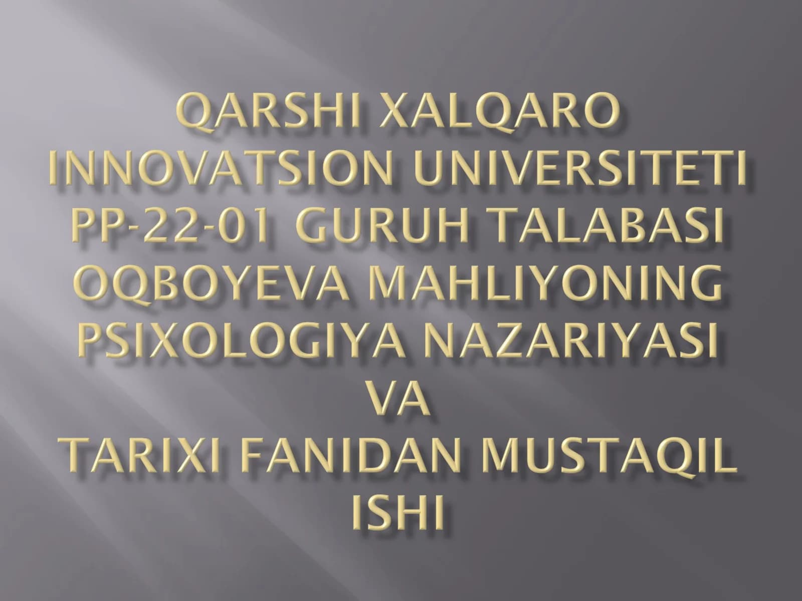 NEMIS PSIXOLOGIYASINING RIVOJLANISHI