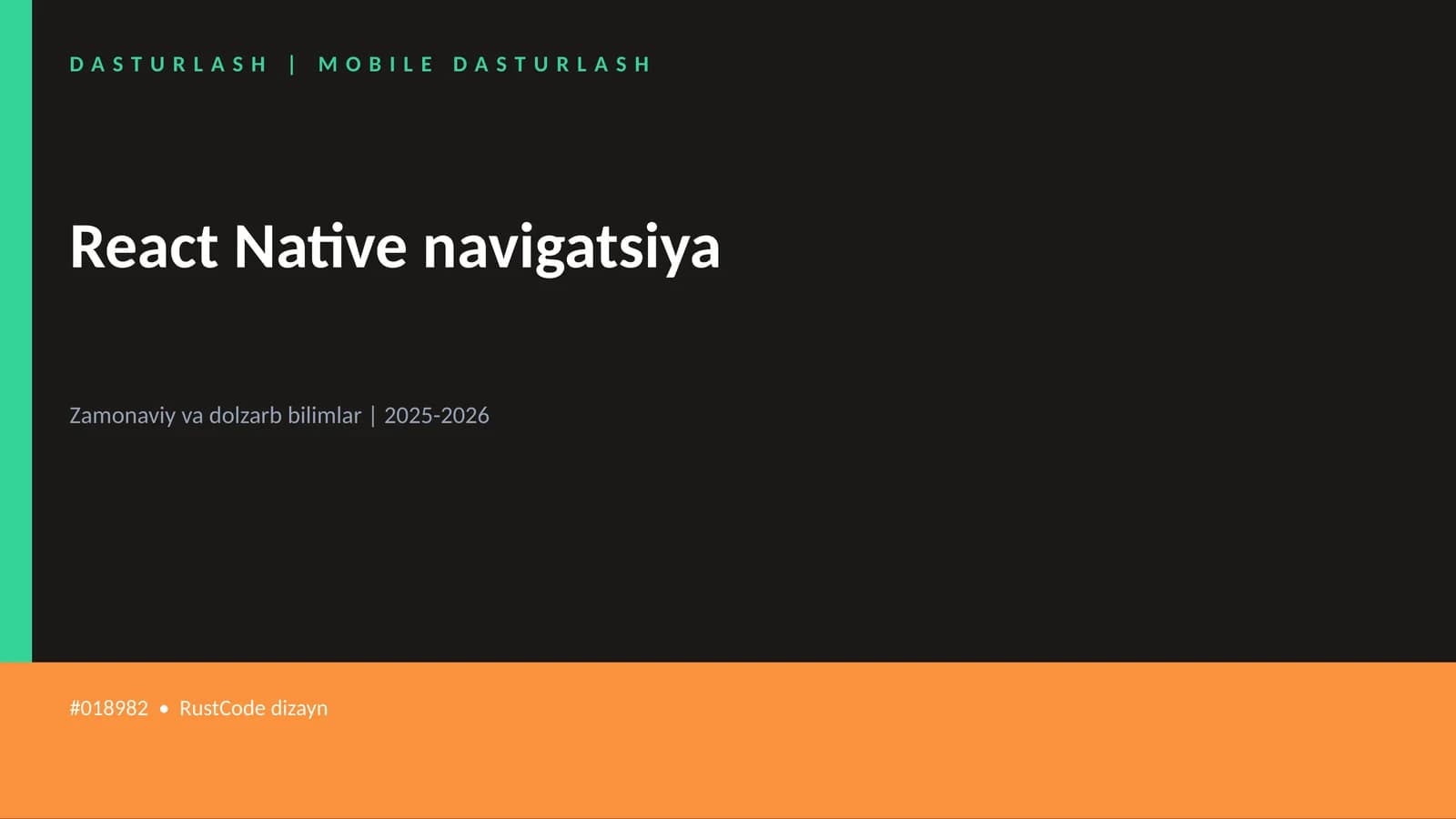 React Native navigatsiya