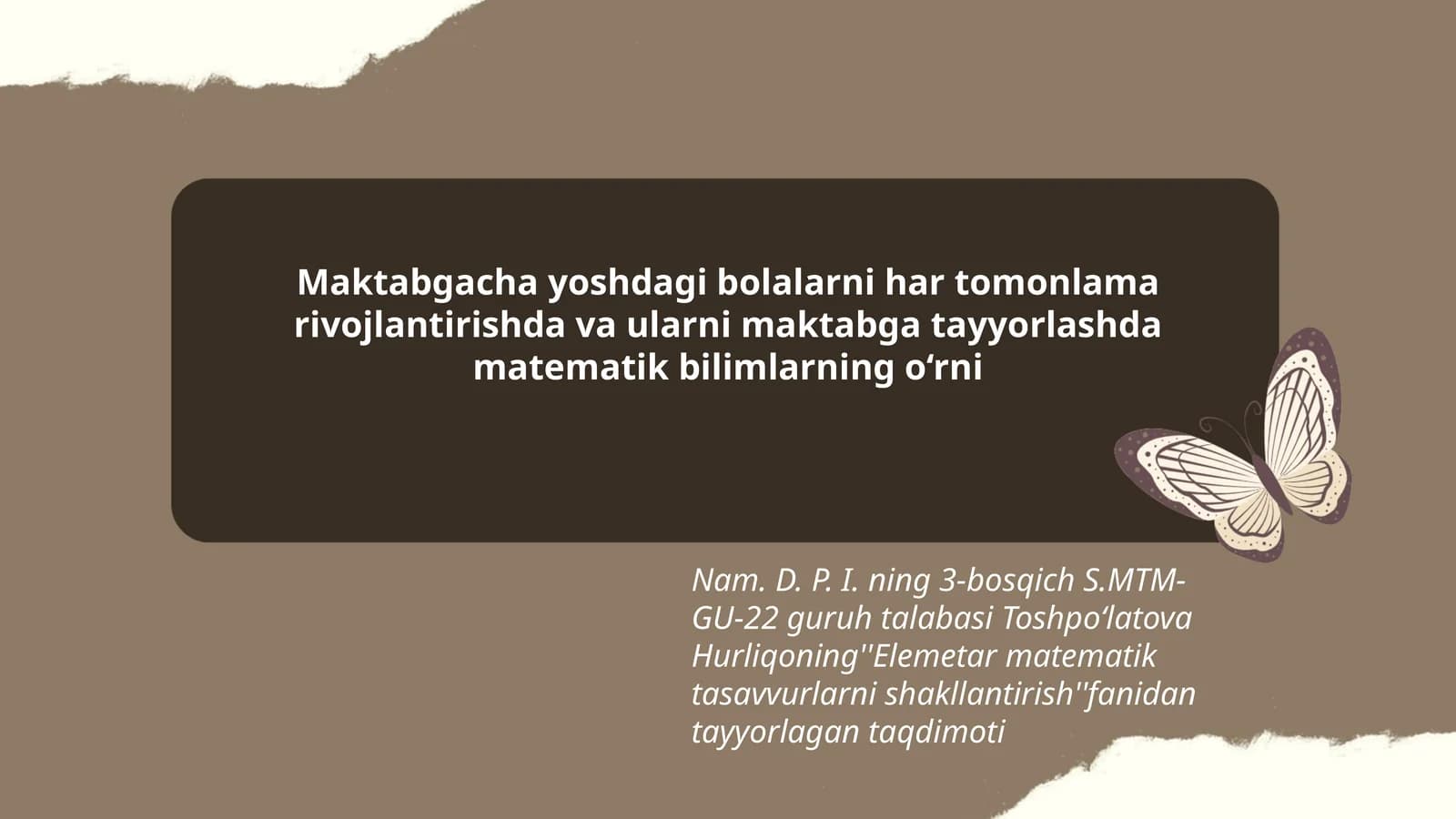Elemetar matematik tasavvurlarni shakllantirish