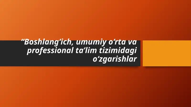 Boshlang‘ich ta’lim tizimi