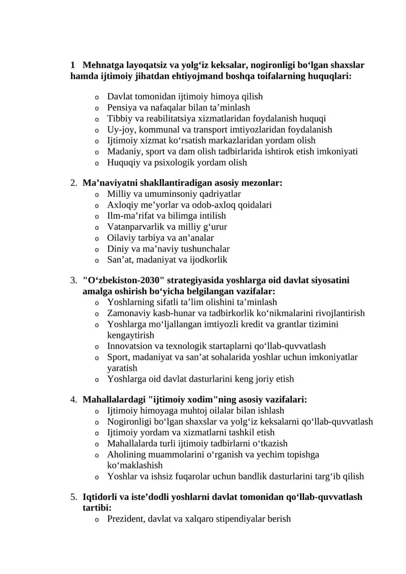 ARGOSdan ijtimoiy xizmat ko'rsatish suhbat savollari yangilangan