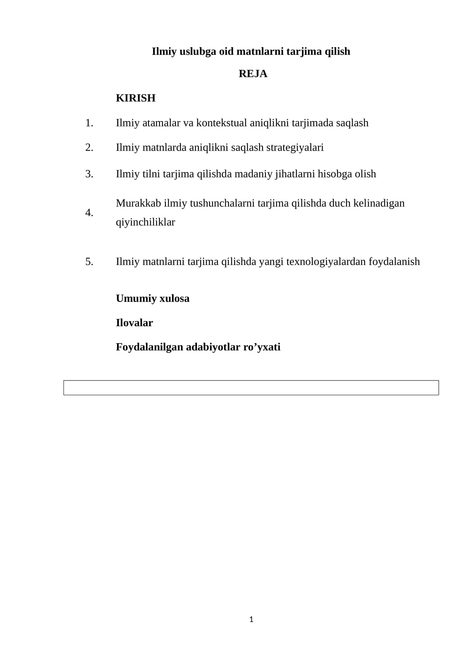 Ilmiy uslubga oid matnlarni tarjima qilish