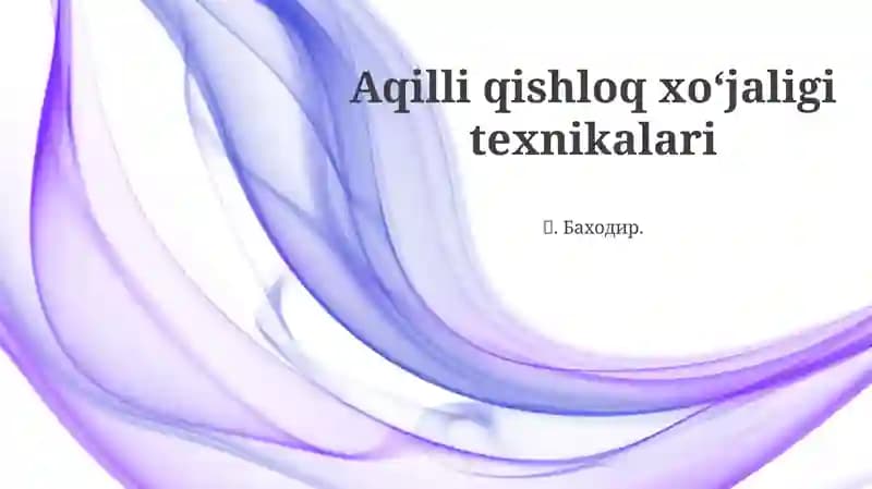 Aniq qishloq xo'jaligi texnologiyalari