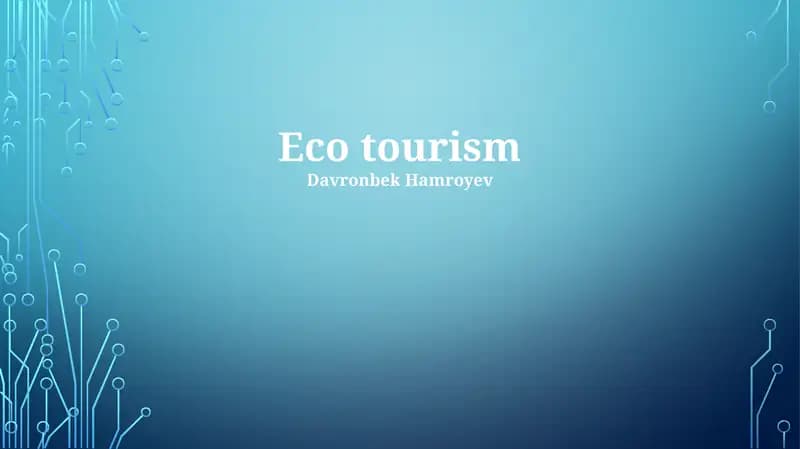 Eco tourism
