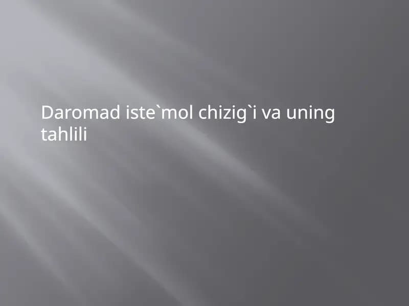 Daromad iste`mol chizig`i va uning tahlili