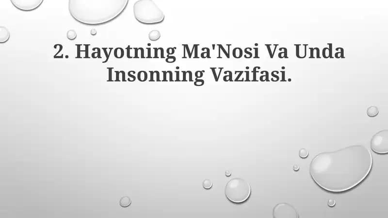 Hayotning Ma'Nosi Va Unda Insonning Vazifasi