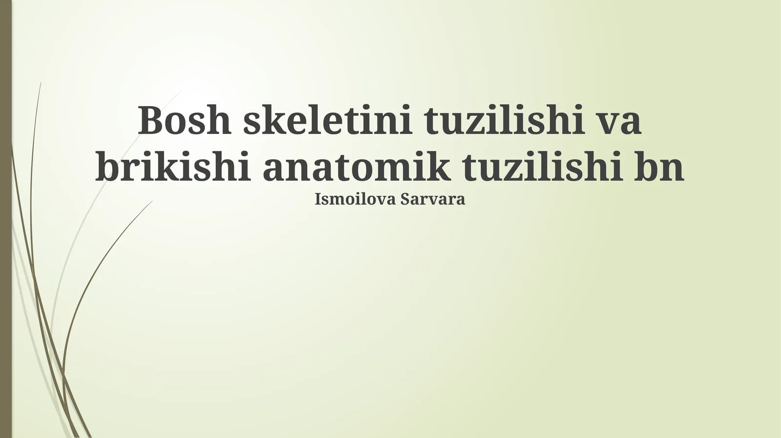 Bosh skeletini tuzilishi va brikishi anatomik tuzilishi bn